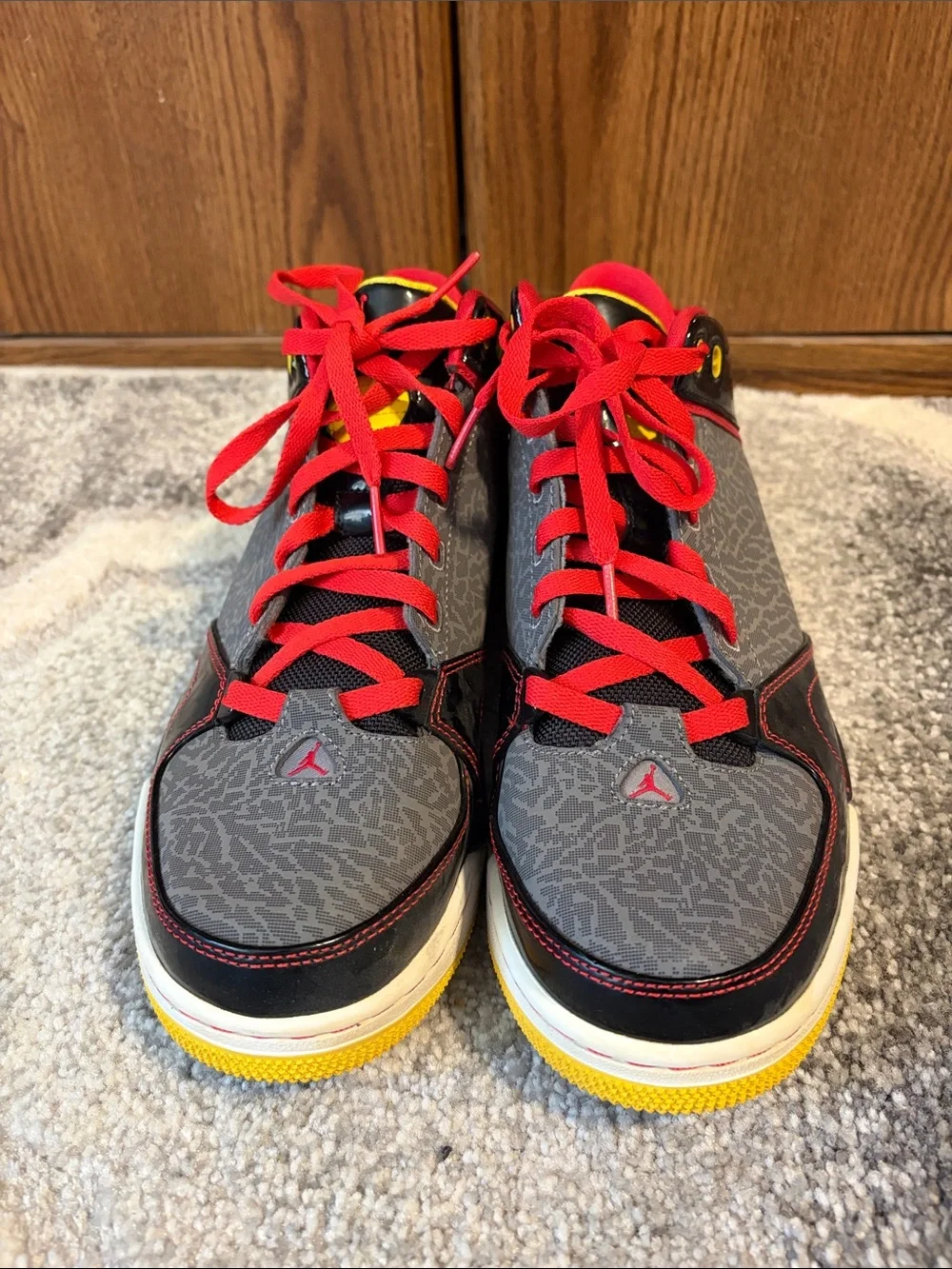 Jordan’s black, red, and yellow